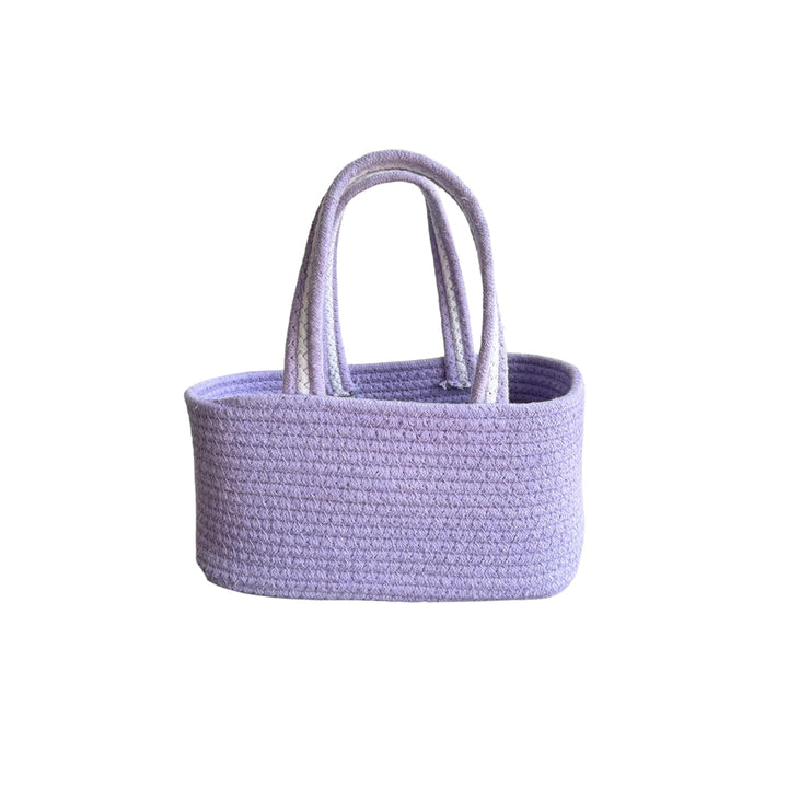 Premium Cotton Rope Storage Basket with Handle Organizer