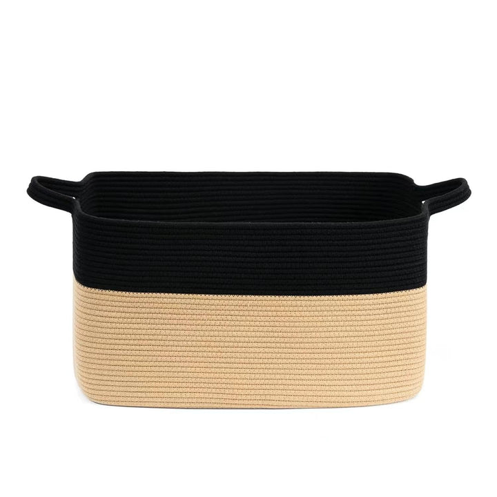 Modern Cotton Rope Storage Basket with Handles Organizer