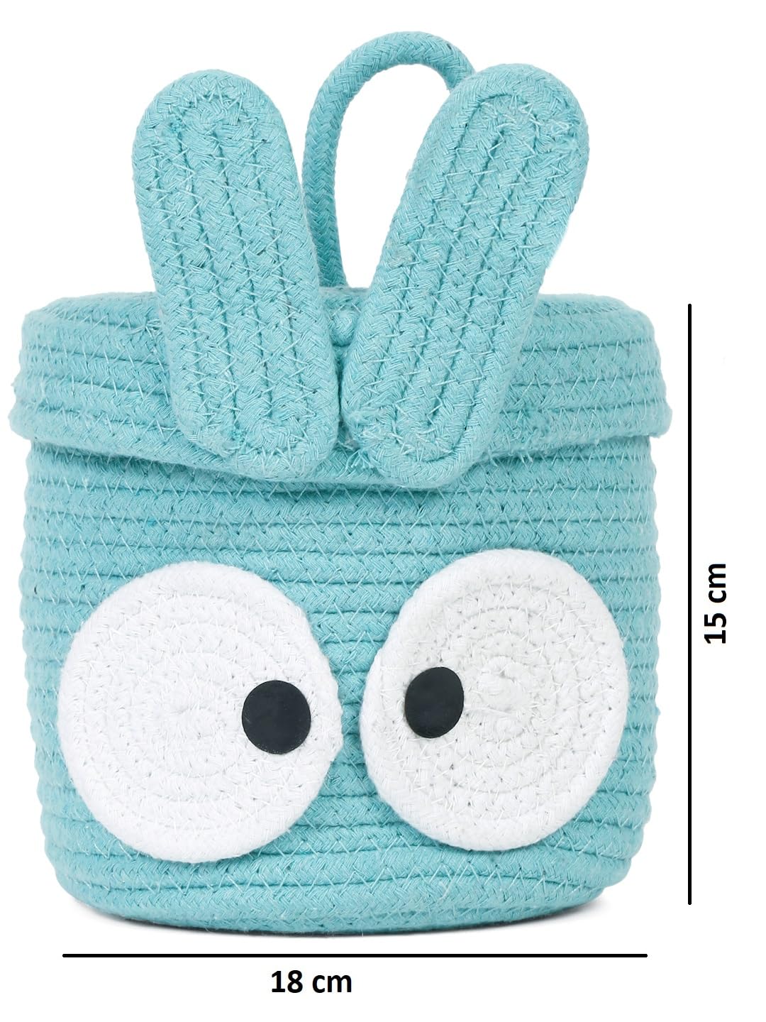 Aqua Blue Bunny Storage Basket 18x15 cm Decor Cute Organizer