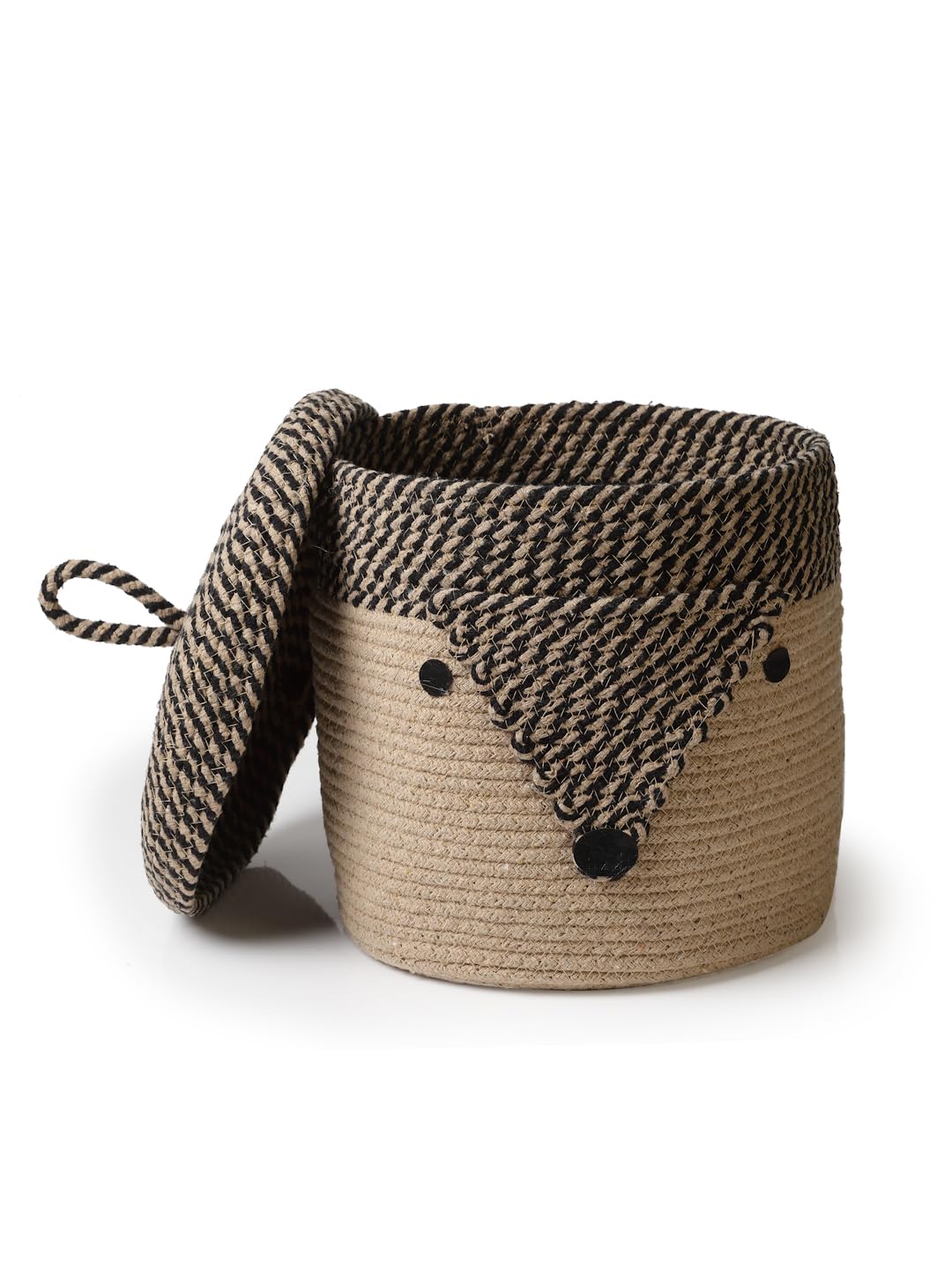Rat Design Rope Storage Basket with Lid Kids Organizer Box