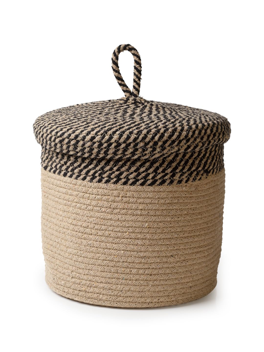 Rat Design Rope Storage Basket with Lid Kids Organizer Box