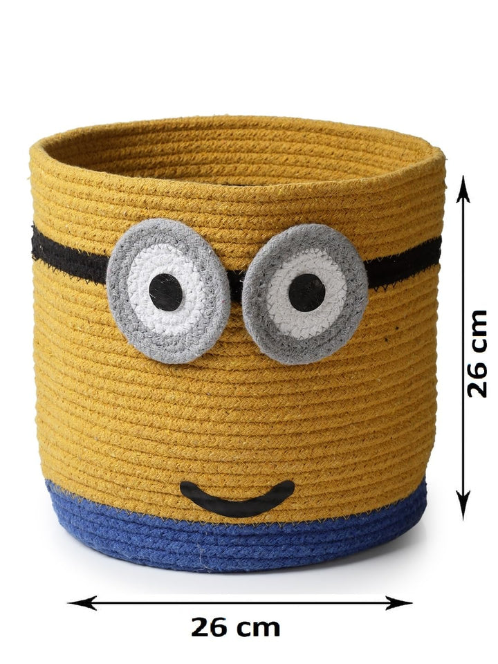 Yellow Cartoon Storage Basket 26x26 cm Kids Organizer