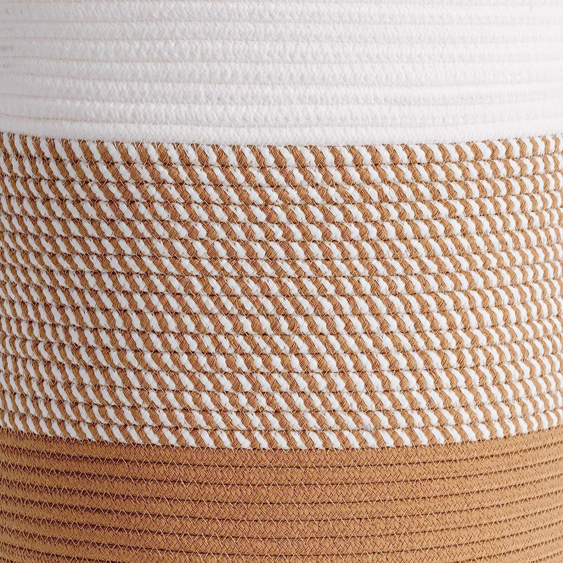 Cotton Rope Storage Basket White Brown Modern Home Organizer