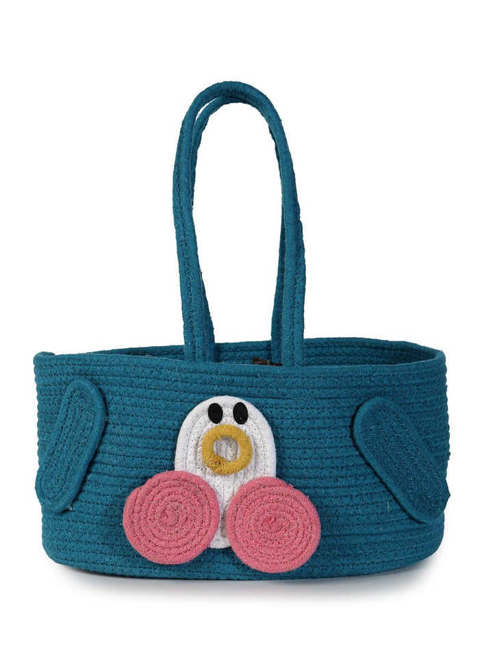 Cute Animal Design Cotton Rope Storage Basket with Handle