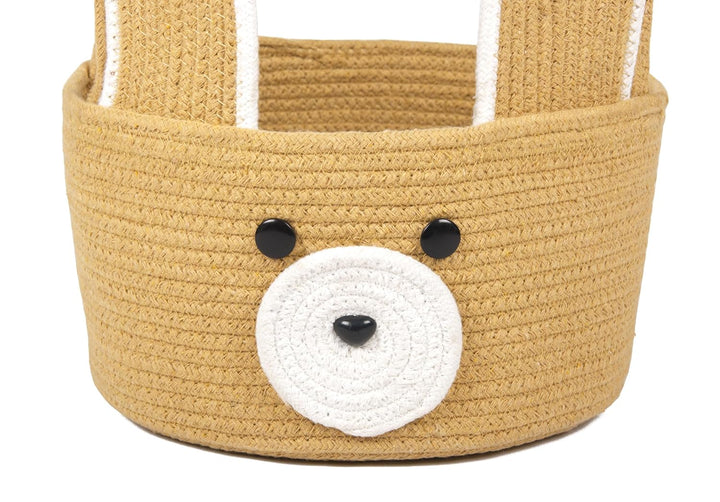 Cute Bunny Design Woven Storage Basket for Kids Room Use