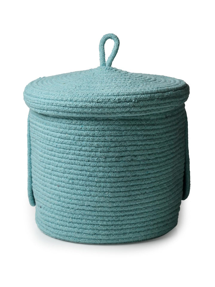 Mint Green Penguin Storage Basket with Lid for Kids Room