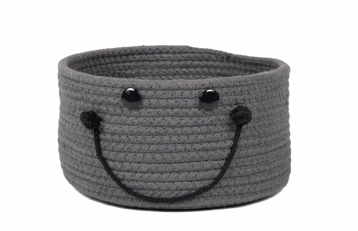 Cute Smile Design Cotton Rope Storage Basket Organizer