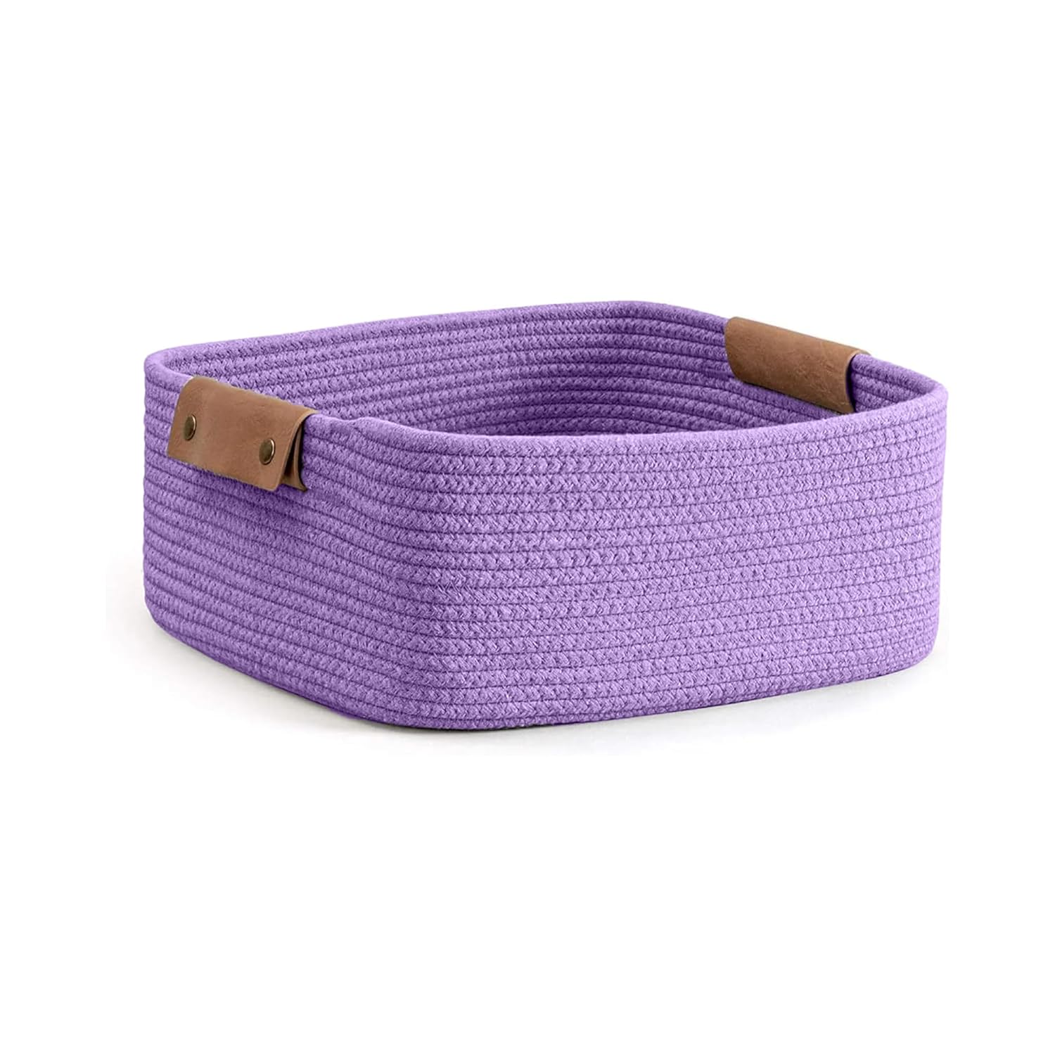 Lavender Cotton Rope Storage Basket with Handles