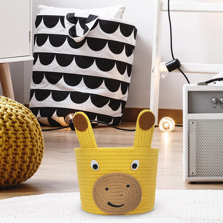 Yellow Giraffe Storage Basket Cute Kids Organizer