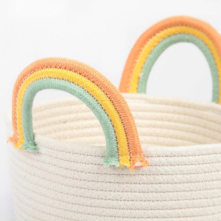 Cream Cotton Rope Rainbow Storage Basket Set for Kids