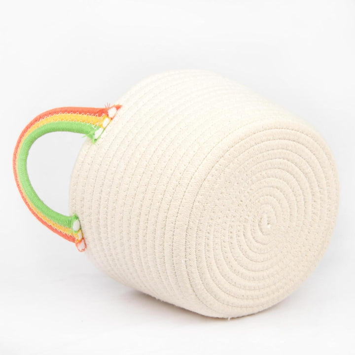 Cream Cotton Rope Rainbow Storage Basket Set for Kids