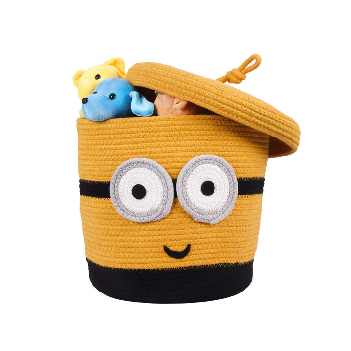 Yellow Cartoon Storage Basket 15x18 Inch Organizer